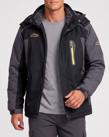 KZZ Winter outdoor fleece-lined windproof and warm cotton-padded jacket