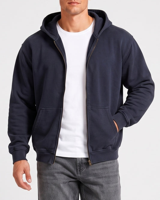 KZZ  Batik distressed men's hoodie, washed and fleece-lined