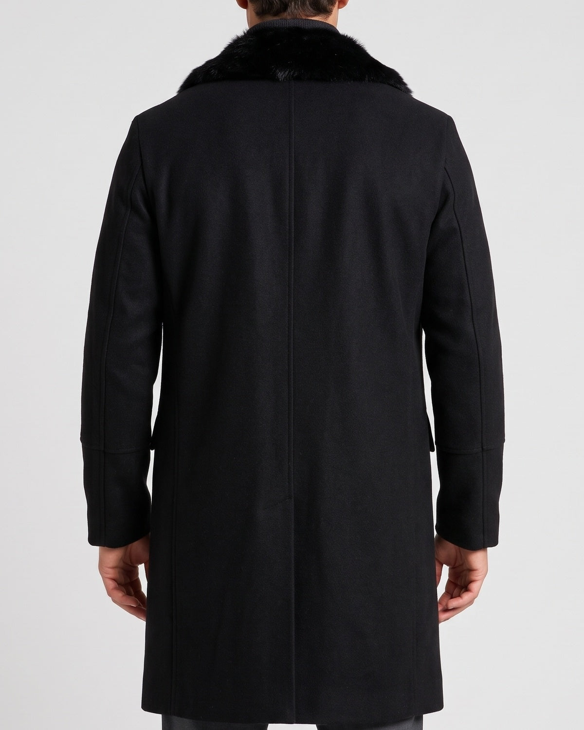 KZZ Men's double-breasted lapel long trench coat