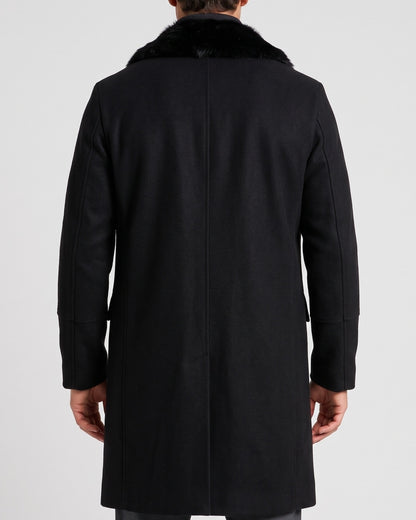 KZZ Men's double-breasted lapel long trench coat