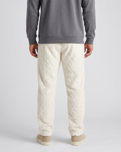 KZZ Men's Knitted Jacquard Wide-Leg Thickened Warm Fleece Drawstring Sports Pants