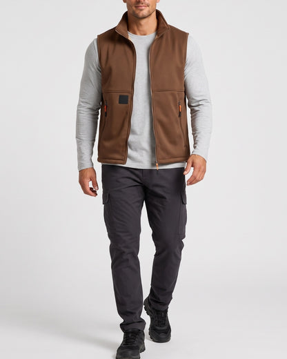 KZZ Men's winter fleece-lined warm vest, sleeveless design