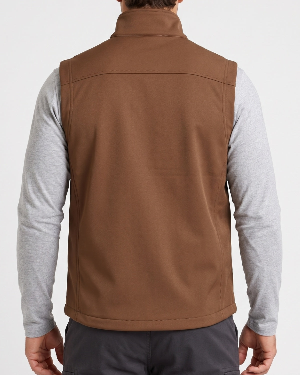 KZZ Men's winter fleece-lined warm vest, sleeveless design