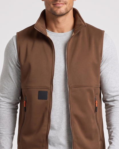 KZZ Men's winter fleece-lined warm vest, sleeveless design