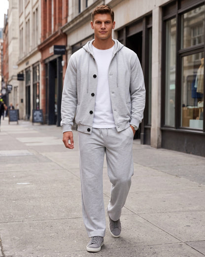 KZZ Men's two-piece stylish loose casual sportswear set