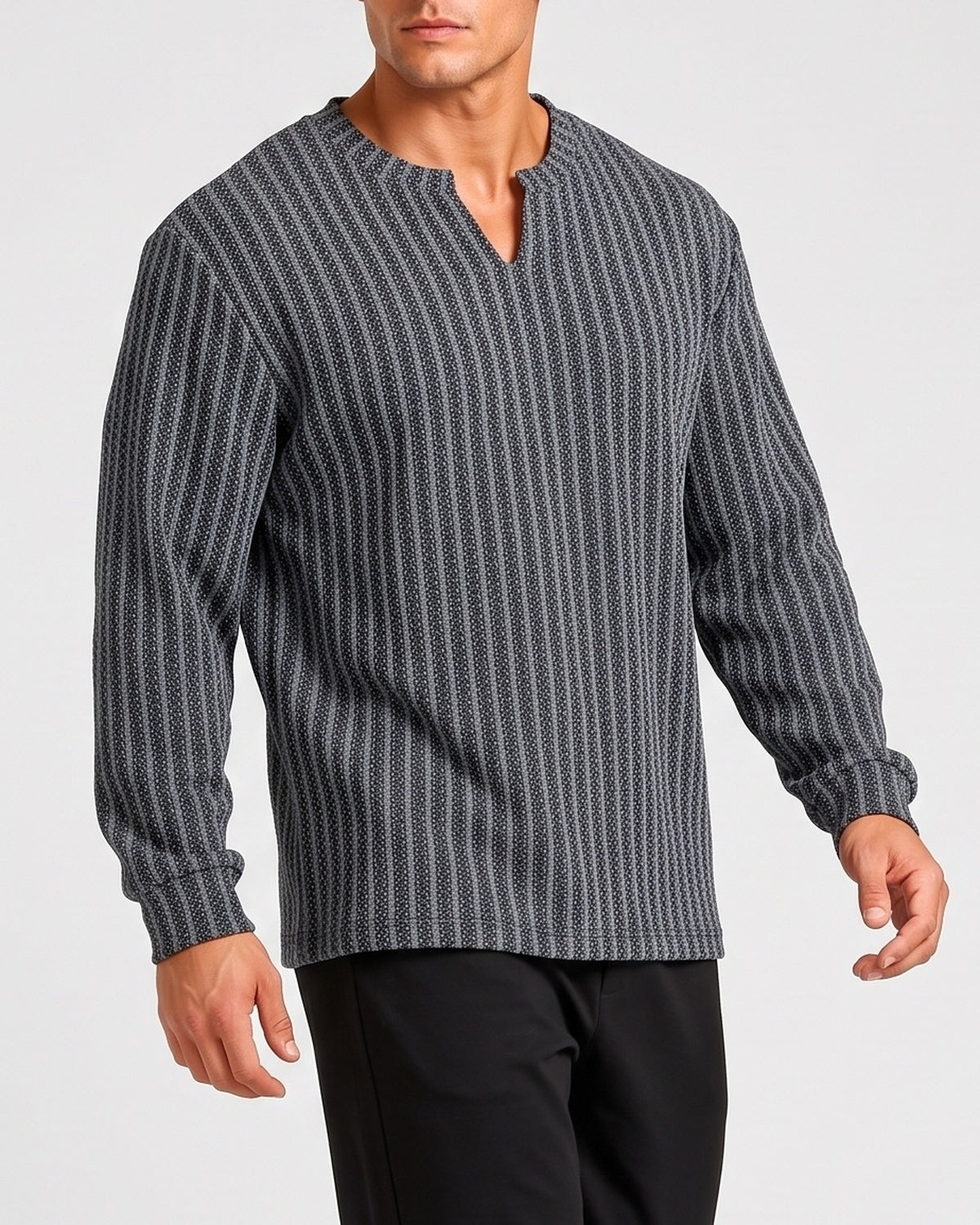 KZZ American V-neck herringbone sweatshirt , all seasons