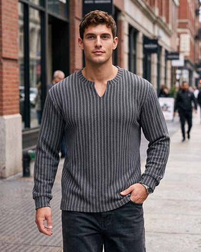 KZZ American V-neck herringbone sweatshirt , all seasons