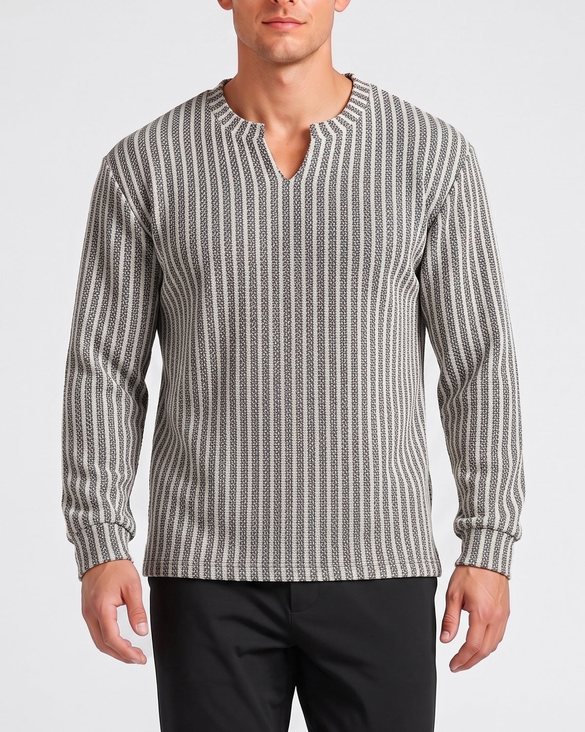 KZZ American V-neck herringbone sweatshirt , all seasons
