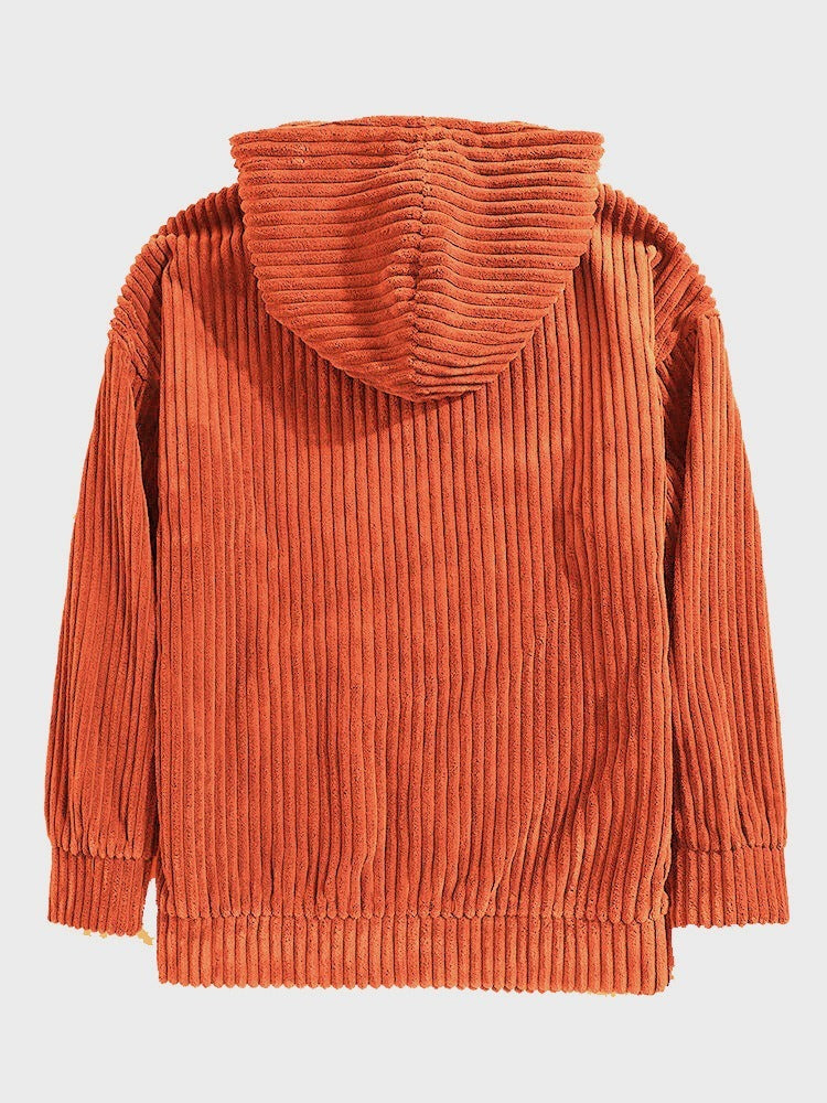 KZZ Men's Autumn/Winter Hooded Solid Color Hoodie