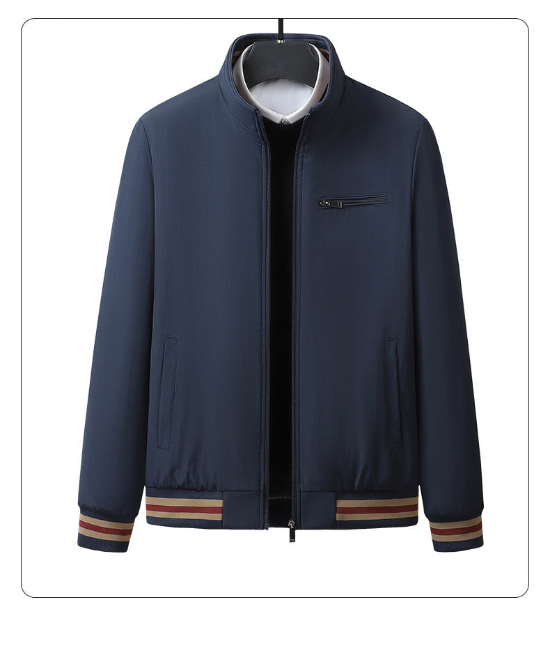 KZZ Men's Autumn Winter New Casual Trendy Stand Collar Jacket