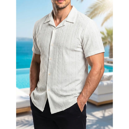 KZZ Men's Casual Short-Sleeve Shirt