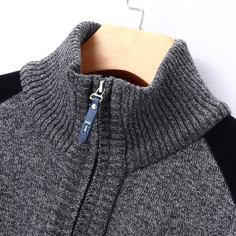 KZZ Men's half-zip sweater with a zippered pocket