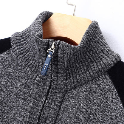 KZZ Men's half-zip sweater with a zippered pocket