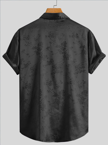 KZZ Men's Embroidered Short-Sleeve Shirt