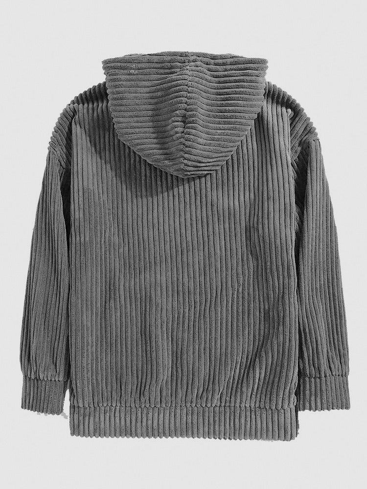 KZZ Men's Autumn/Winter Hooded Solid Color Hoodie