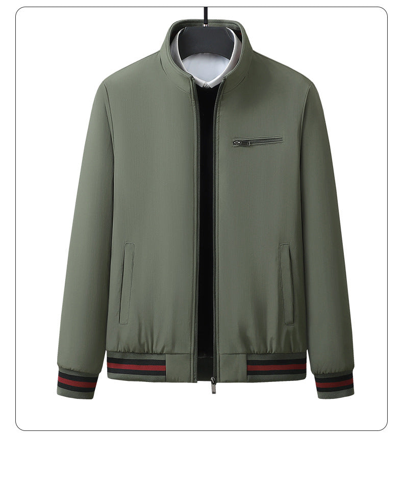 KZZ Men's Autumn Winter New Casual Trendy Stand Collar Jacket