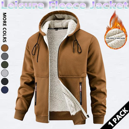 KZZ Men's winter hooded jacket, multi-pocket casual lapel men's top