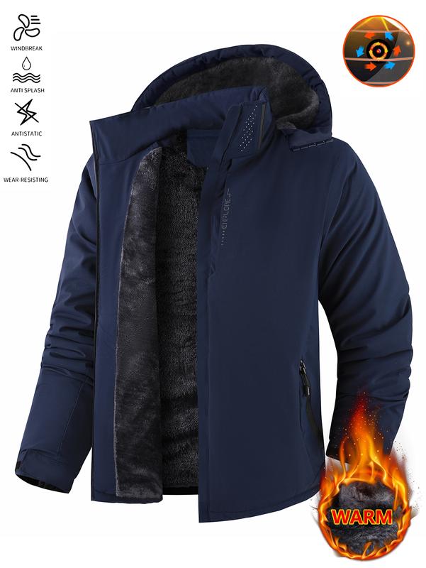 KZZ Men's Winter Ski Jacket Warm Fleece Lined Waterproof Windproof Hooded Insulated Outdoor Jacket