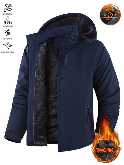 KZZ Men's Winter Ski Jacket Warm Fleece Lined Waterproof Windproof Hooded Insulated Outdoor Jacket