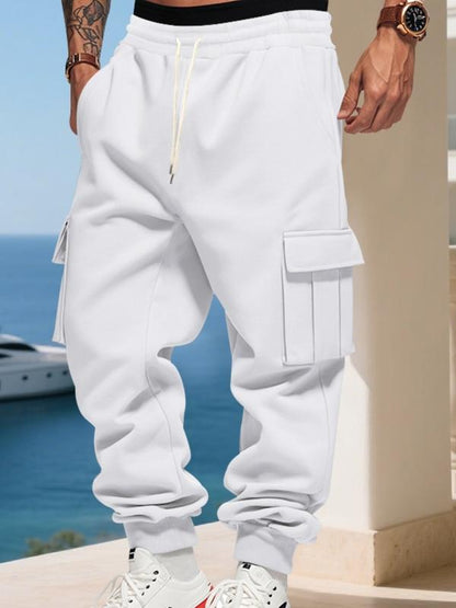 KZZ Men's Loose Fit Fleece Lined Cargo Pants