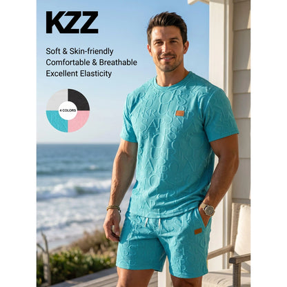 KZZ Men's Casual Fashion Two-Piece Set