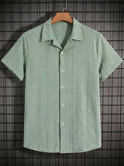 KZZ Men's Casual Short-Sleeve Shirt