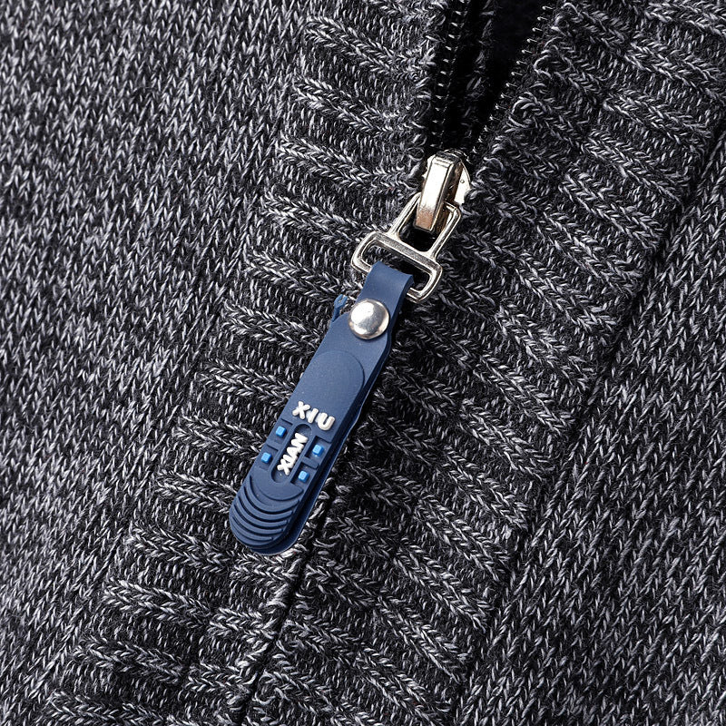 KZZ Men's half-zip sweater with a zippered pocket