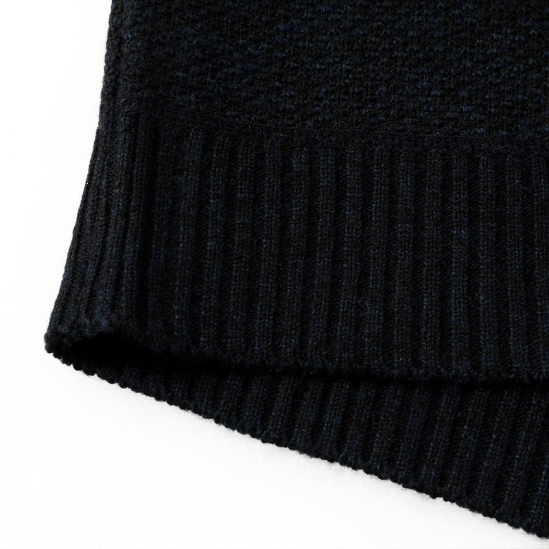KZZ Men's color-blocked striped knit pullover