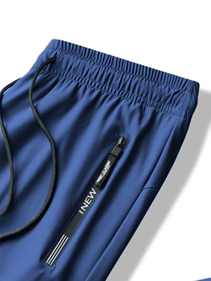 KZZ Men's Summer High Elastic Ice Silk Pants