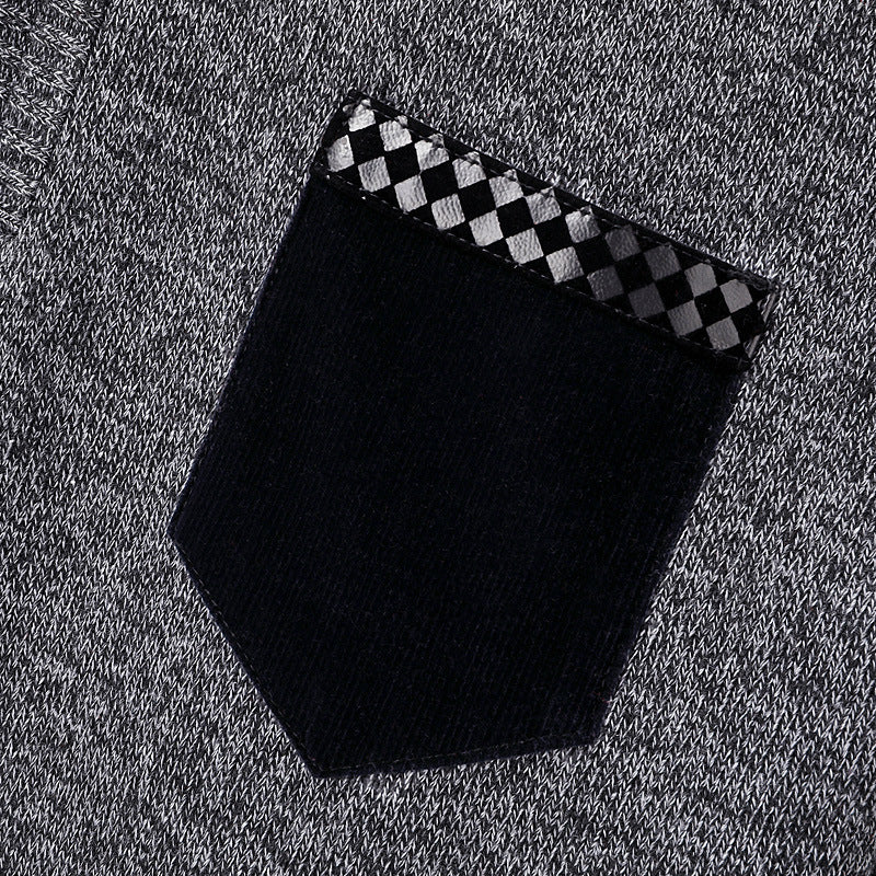 KZZ Men's half-zip sweater with a zippered pocket