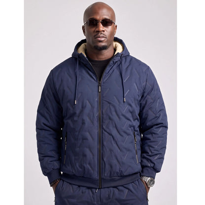 KZZ Men's Quilted Hooded Thermal Set