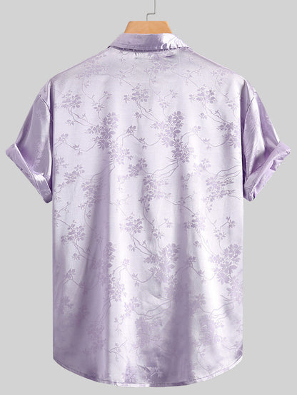 KZZ Men's Embroidered Short-Sleeve Shirt