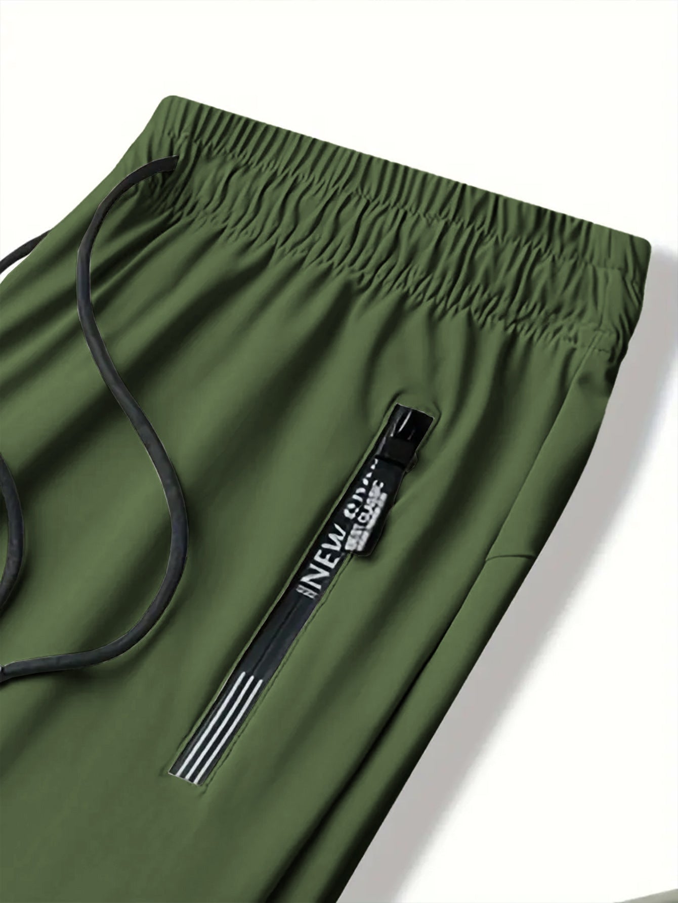 KZZ Men's Summer High Elastic Ice Silk Pants