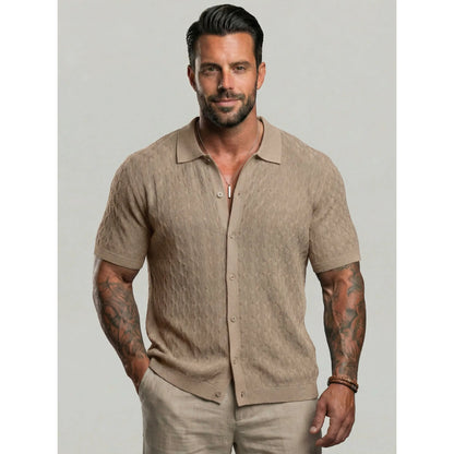 KZZ Men's casual button-down cardigan