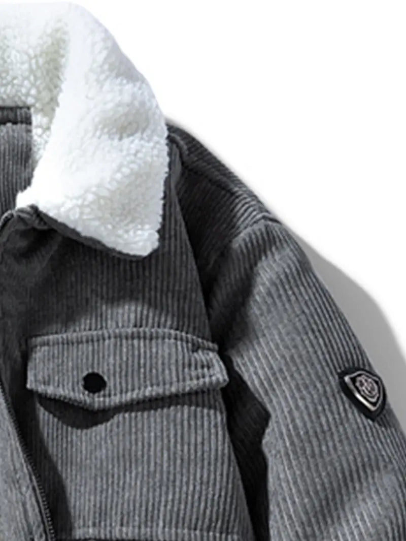 KZZ Men's Retro Corduroy Jacket