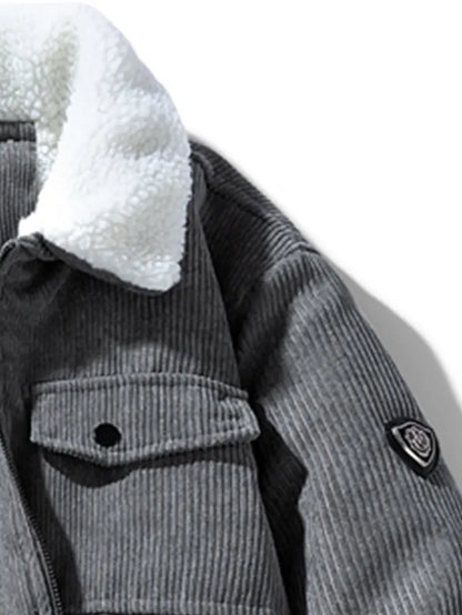 KZZ Men's Retro Corduroy Jacket