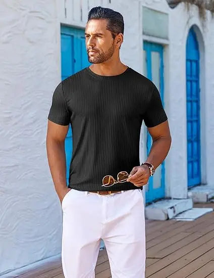 KZZ Men's Short-Sleeve T-Shirt – Casual Basic Top
