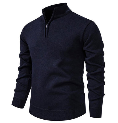 KZZ Men's Quarter Zip Sweater Slim Fit Lightweight High Neck Pullover Casual Sweater