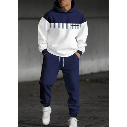 KZZ Simple Versatile Convenient Hoodie Set Clothes Menswear Long Sleeve Suits