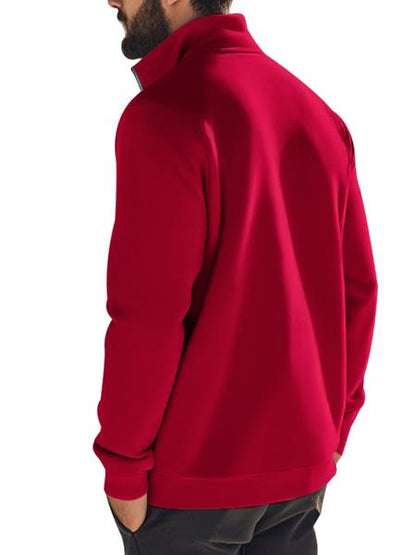 KZZ Men's Solid Half Zip Up Sweatshirt Loose Casual Long Sleeve