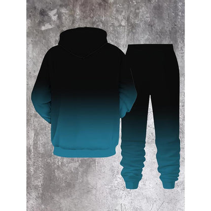 KZZ Men's Street Fashion Hoodie Set  Gradual Color Change  Hot Selling