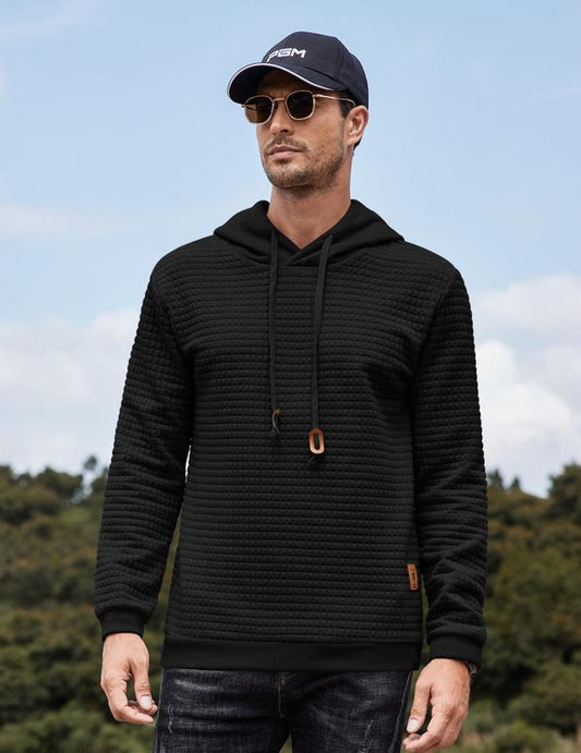 KZZ Fall Outfits Men's Pullover Plaid Casual hoodie