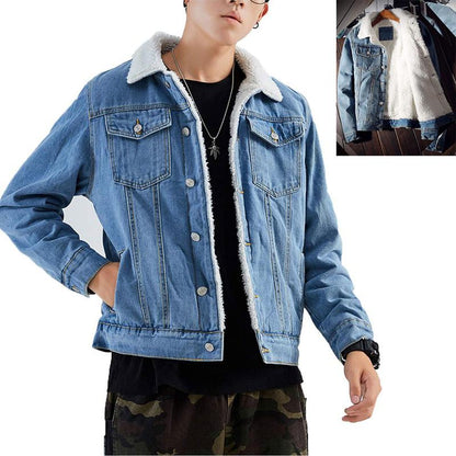 KZZ Men's Fleece Lined Denim Jacket Warm Winter Trucker Jacket