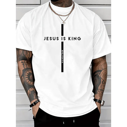 KZZ Men's pure cotton crew neck short-sleeved shirt