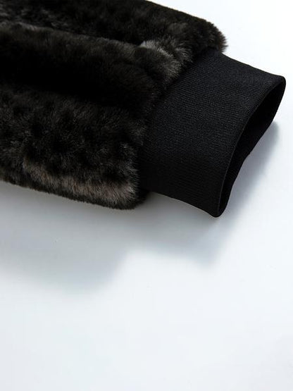 KZZ Men's Winter Fashion Fleece Jacket, Trendy Leopard Print Double-Sided Warm Coat