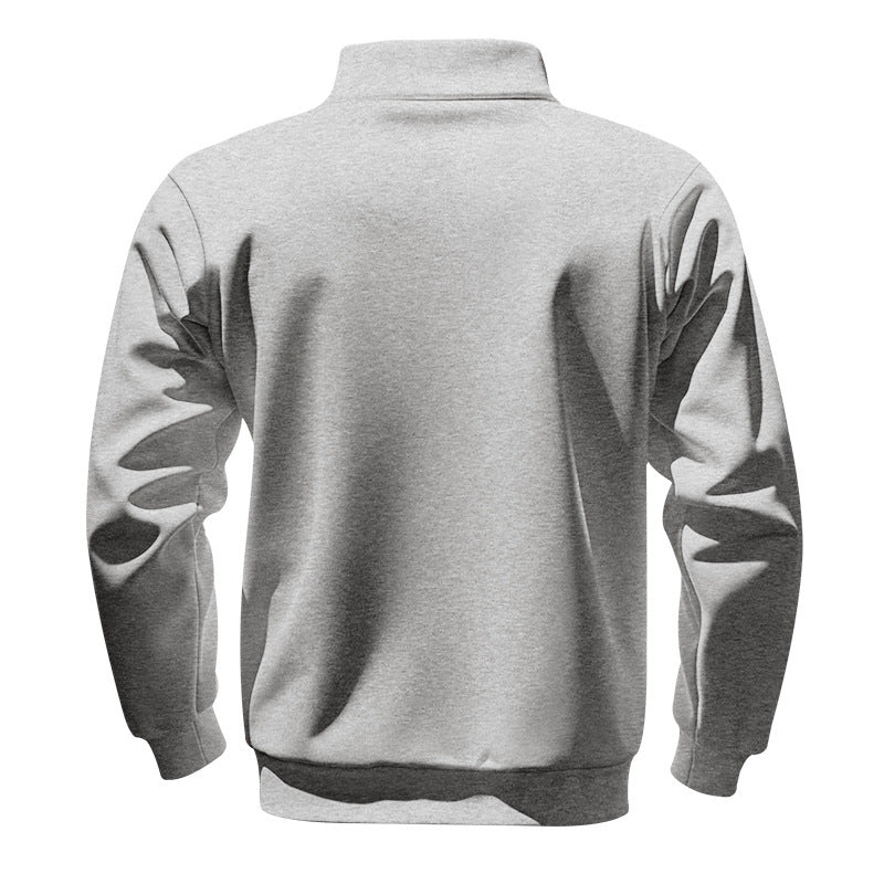 KZZ Men's Solid Half Zip Up Sweatshirt Loose Casual Long Sleeve