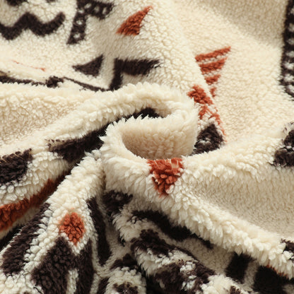 KZZ Men's Ethnic Pattern Drop Shoulder Zipper Sweatshirt