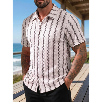 KZZ Men's stylish casual short-sleeve T-shirt