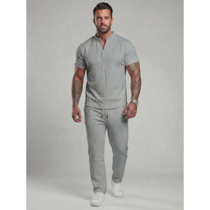 KZZ letter T-shirt and drawstring pants spring and summer casual set