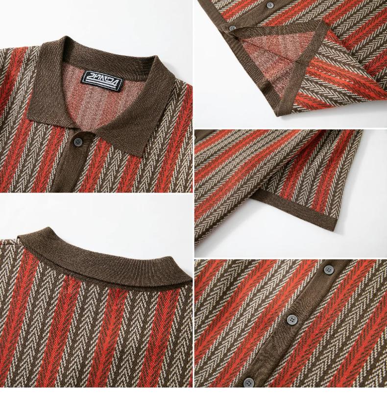 KZZ Men's High-Quality Short-Sleeve Knit Shirt